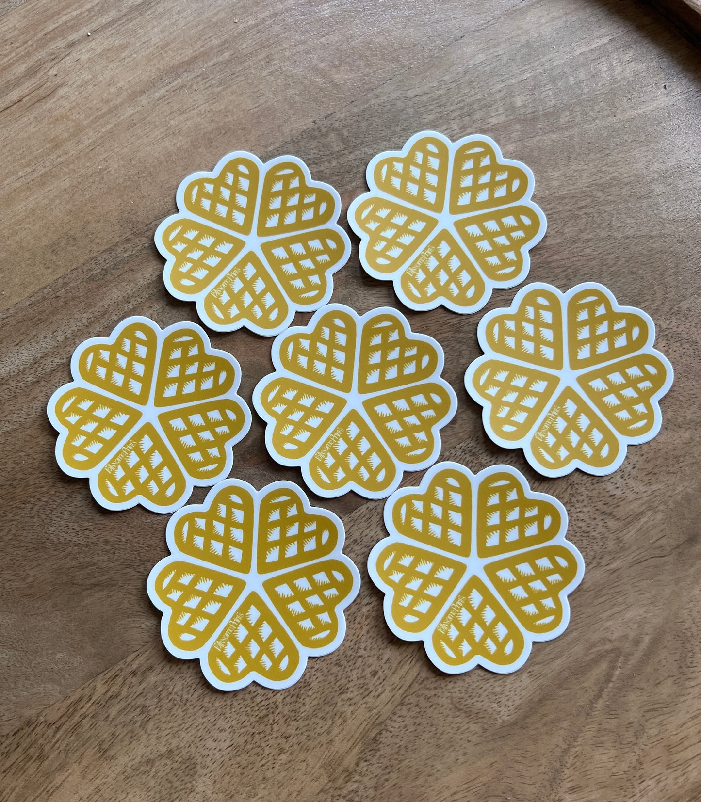 Heart Waffle Sticker