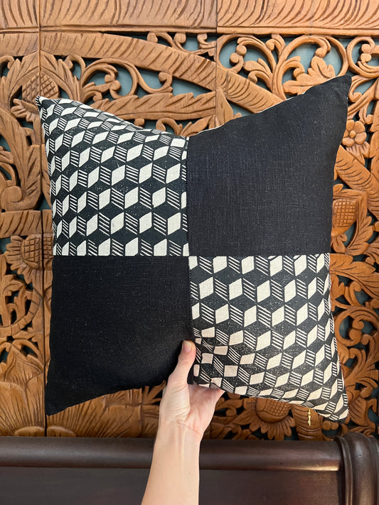 Tumbling Blocks Linen Pillow