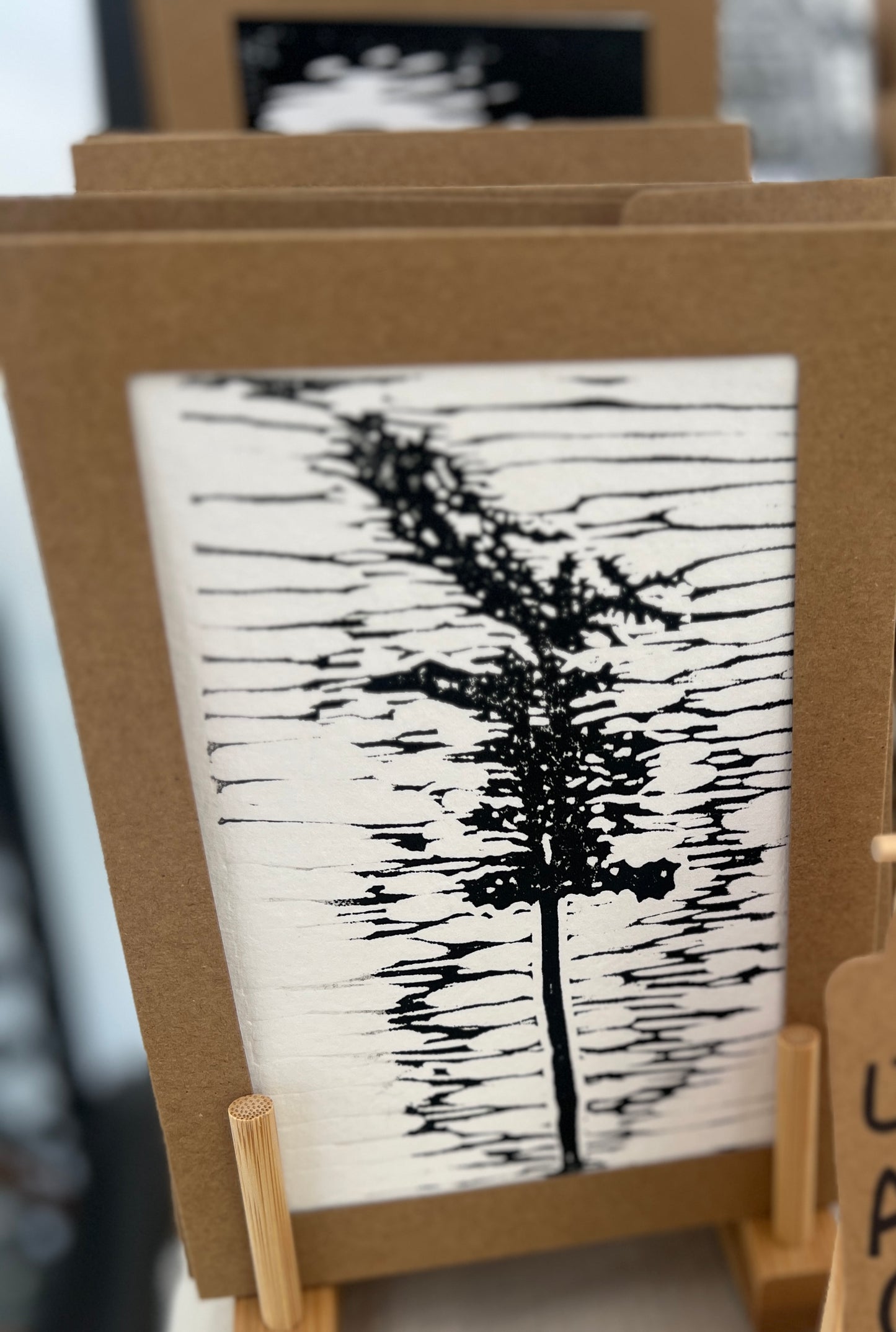 Linocut Tree Art Card