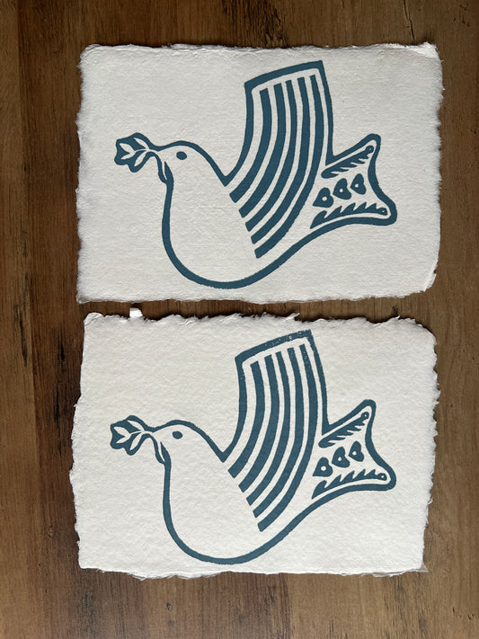 Peace Dove Linocut Print