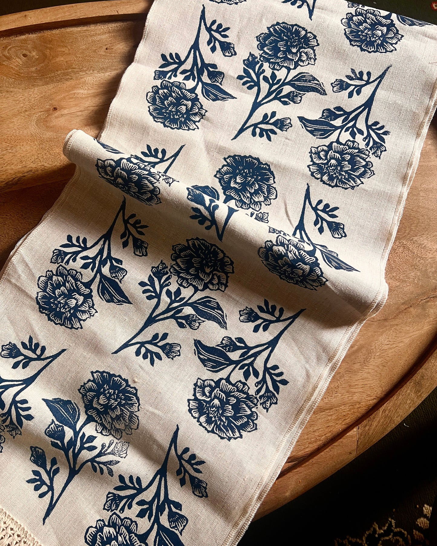 Marigolds Linen Table Runner