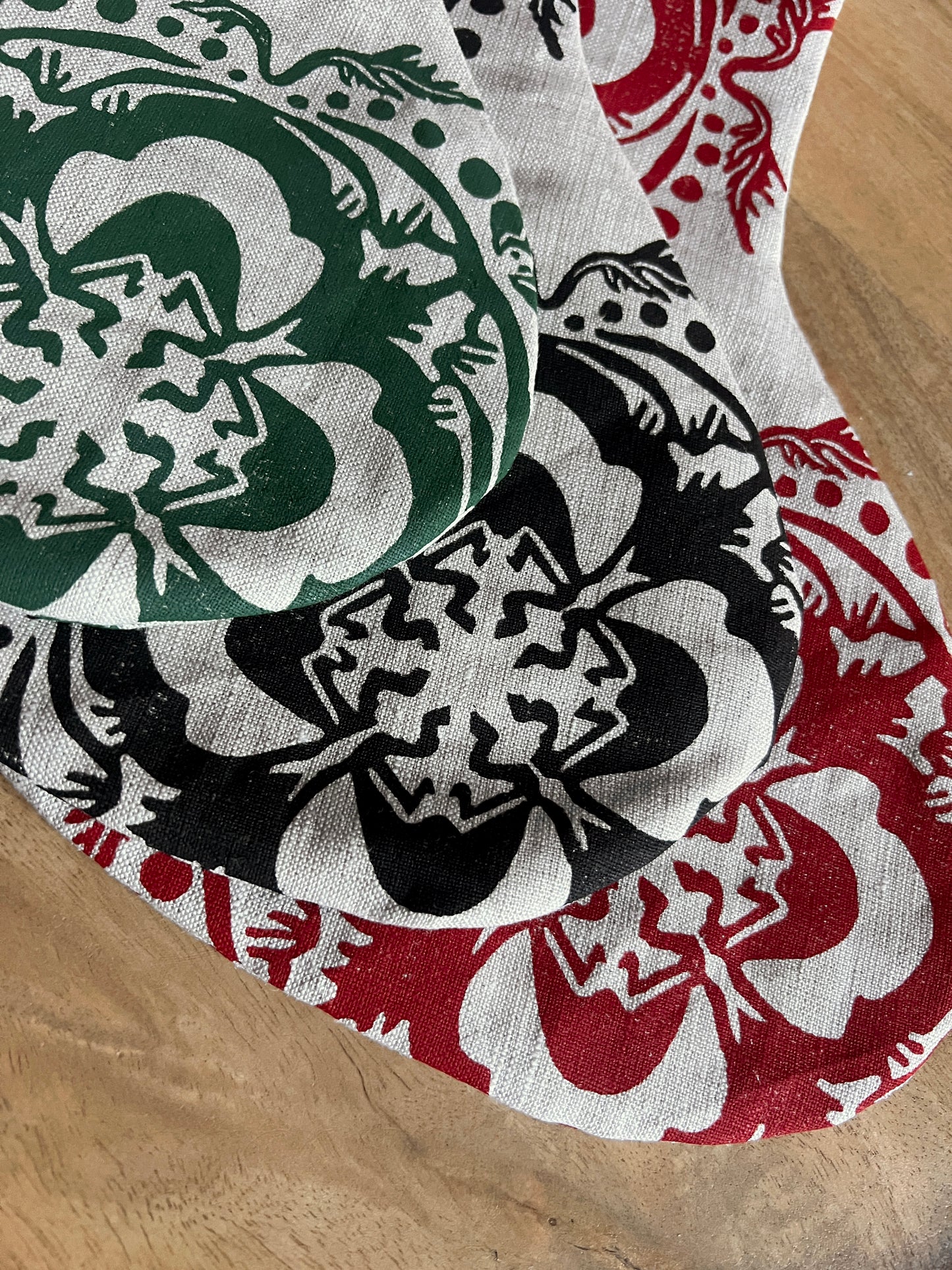 Blomstre Block Printed Christmas Stocking - Ready to Ship