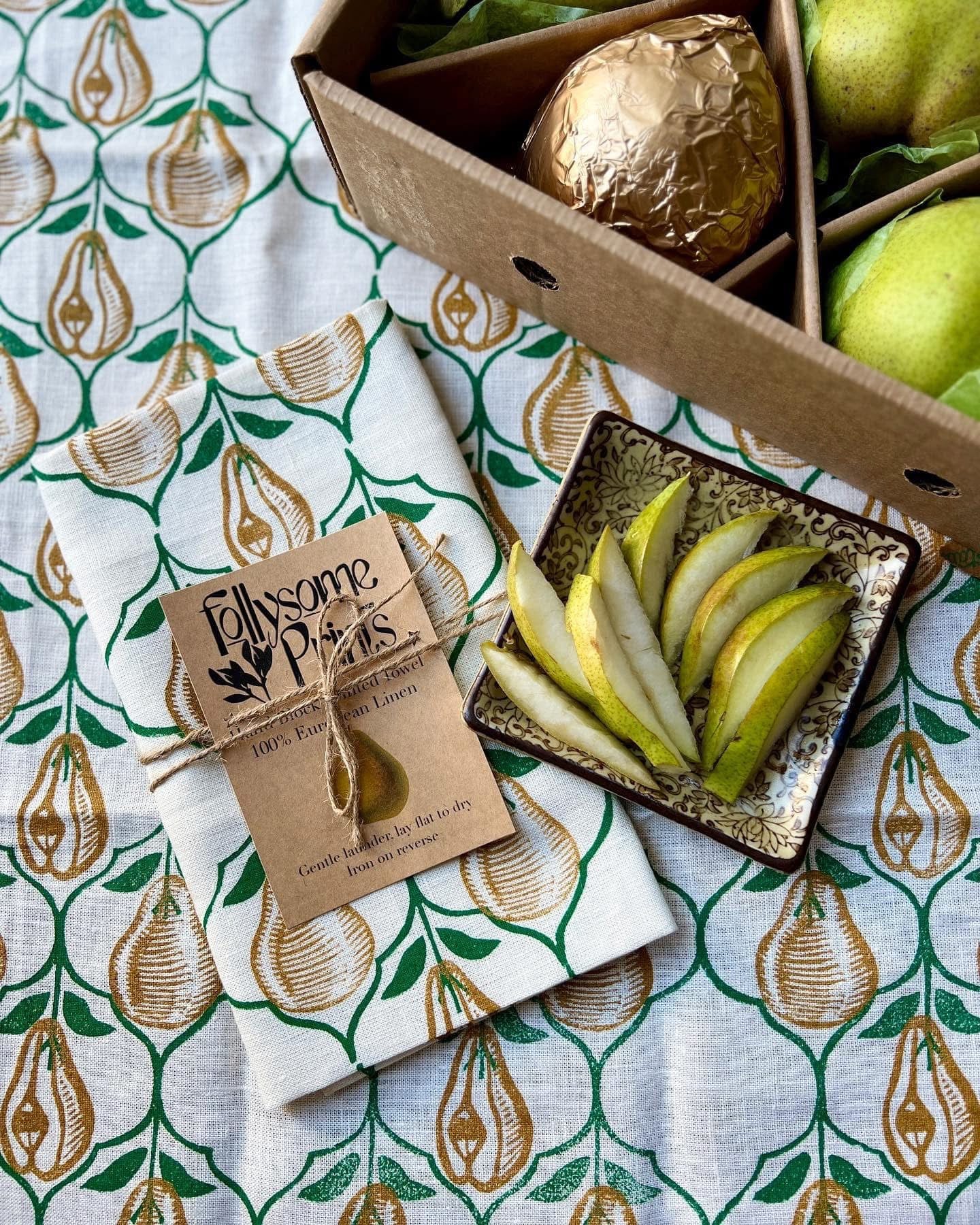Golden Pear Tea Towels & Tapers