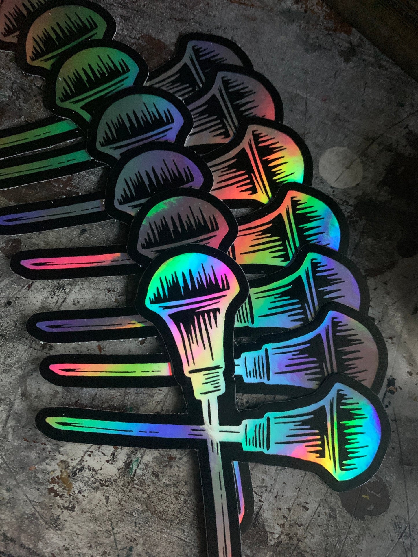 Crossed Carvers Holographic Sticker