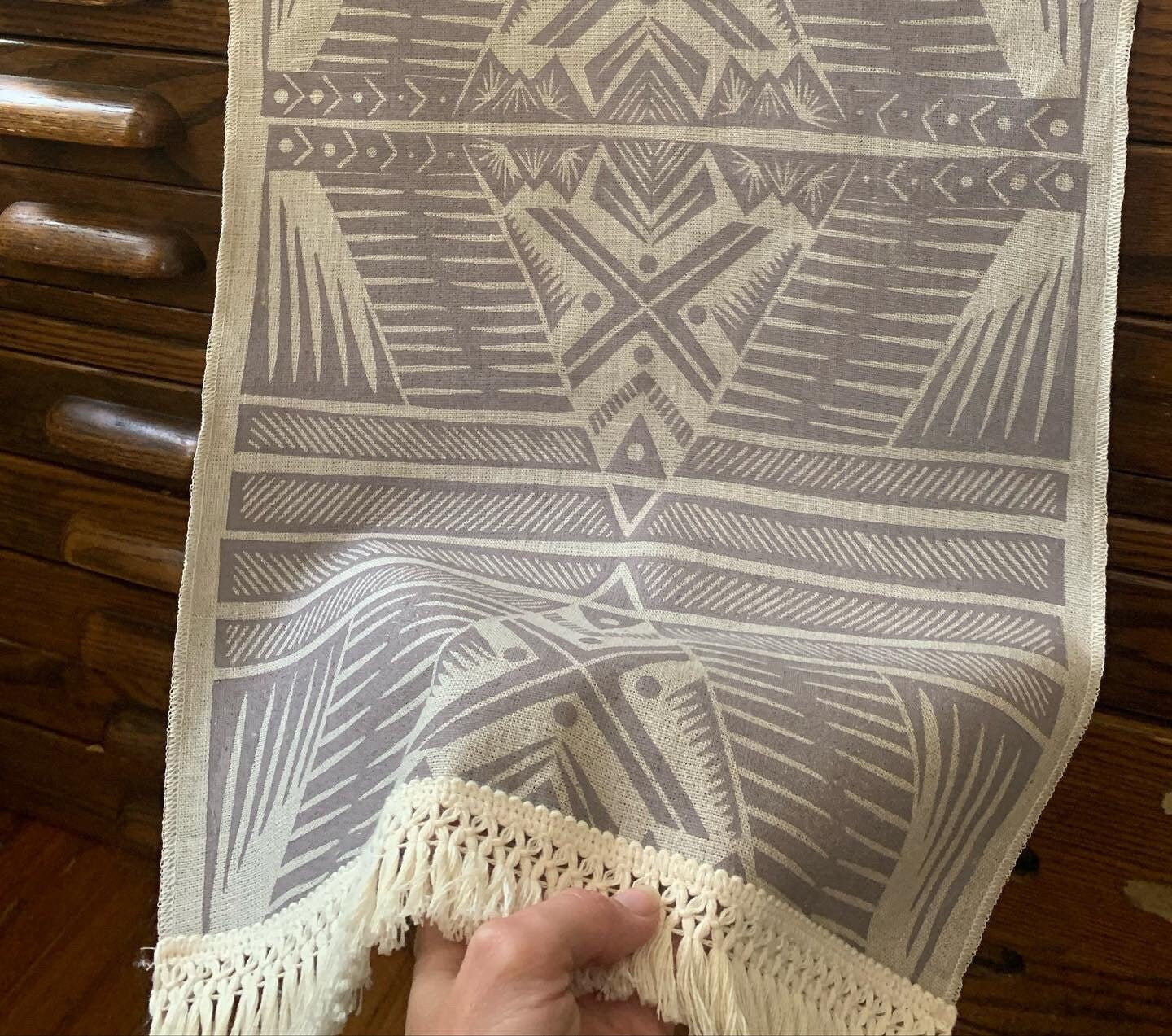 Boho Linen Table Runner