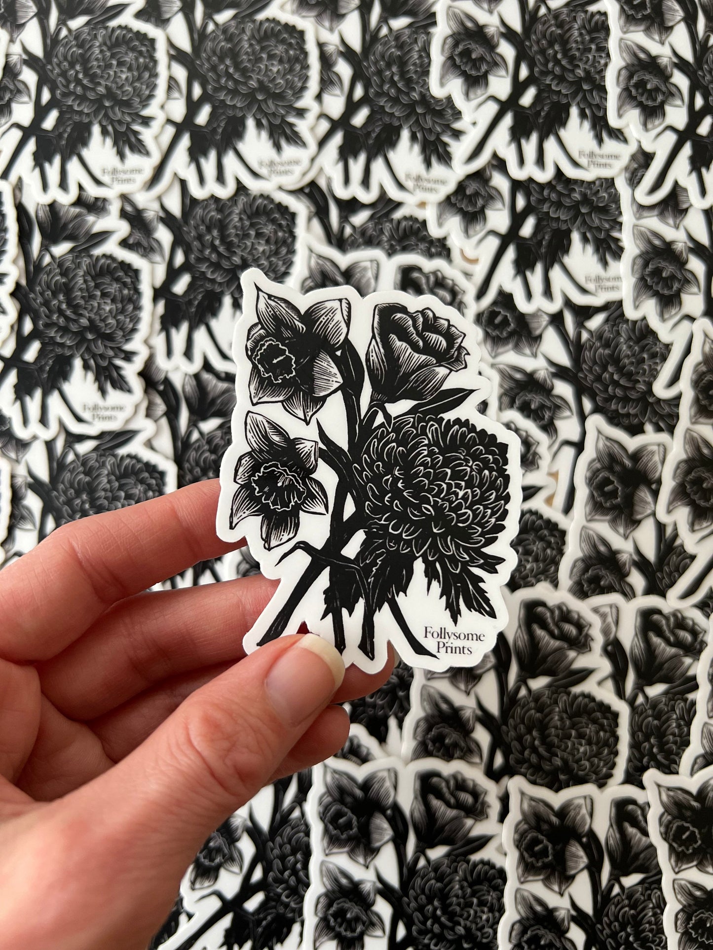 Botanical Linocut Sticker