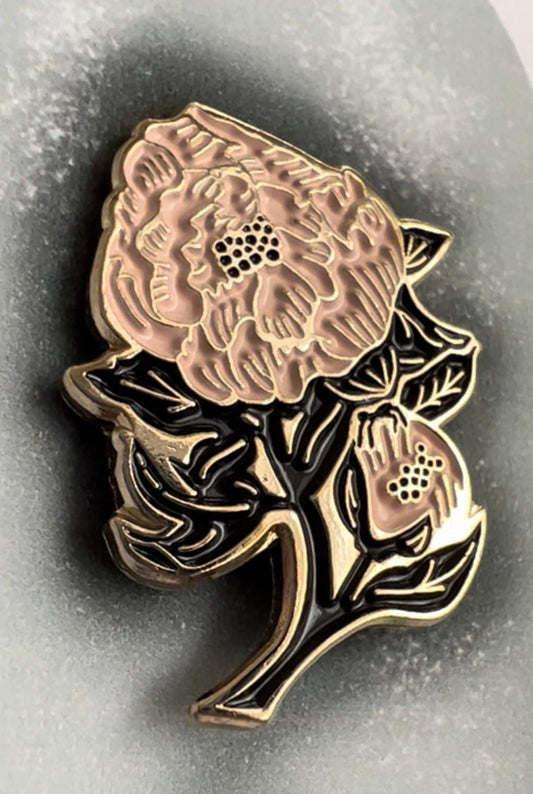 Peonies in Bloom Enamel Pin