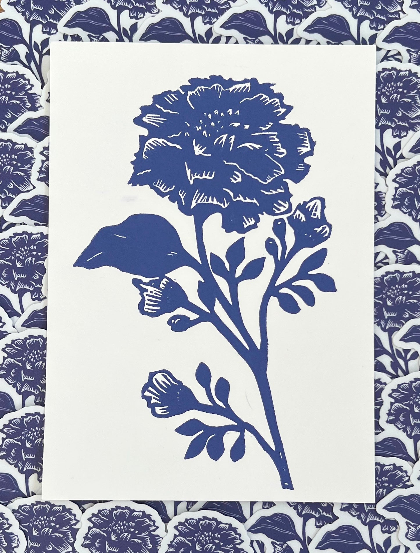 Marigold in Delft Blue Sticker