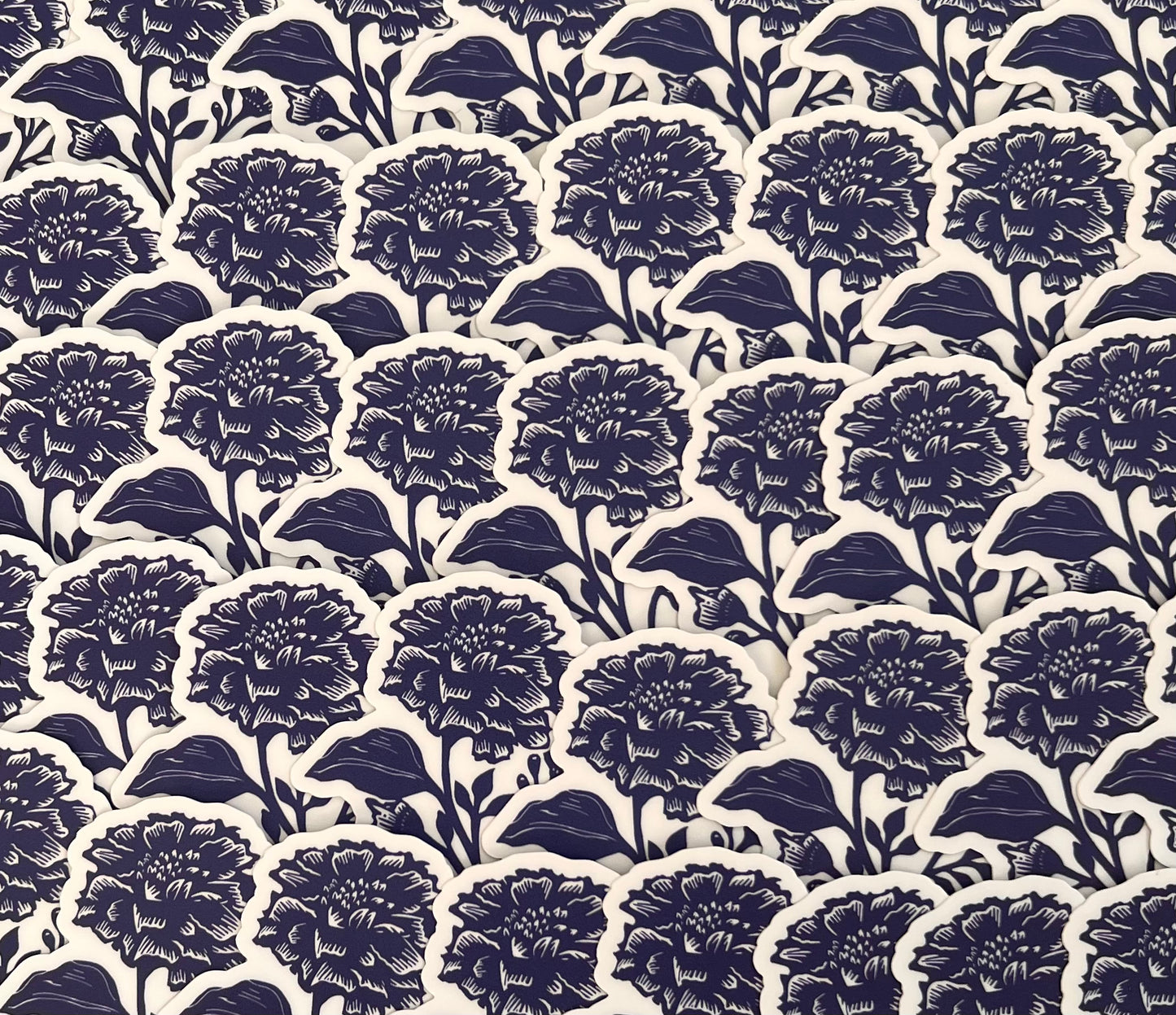 Marigold in Delft Blue Sticker