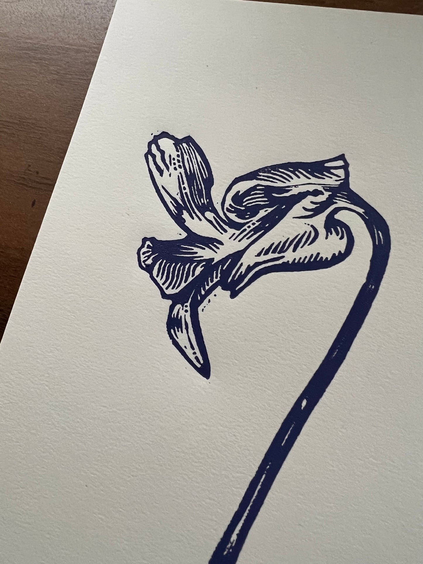 Violet - February Birth Flower - Linocut Print – follysomeprints